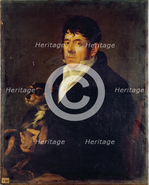 Portrait of a man with a dog, c1810. Creator: Unknown.
