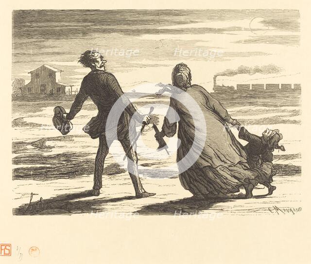 Trop tard!, 1862. Creator: Charles Maurand.