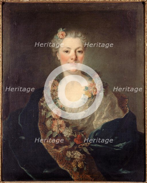 Portrait of Mme Doyen, born de la Planche, sister-in-law of the painter Doyen, c1750. Creator: Louis Tocque.