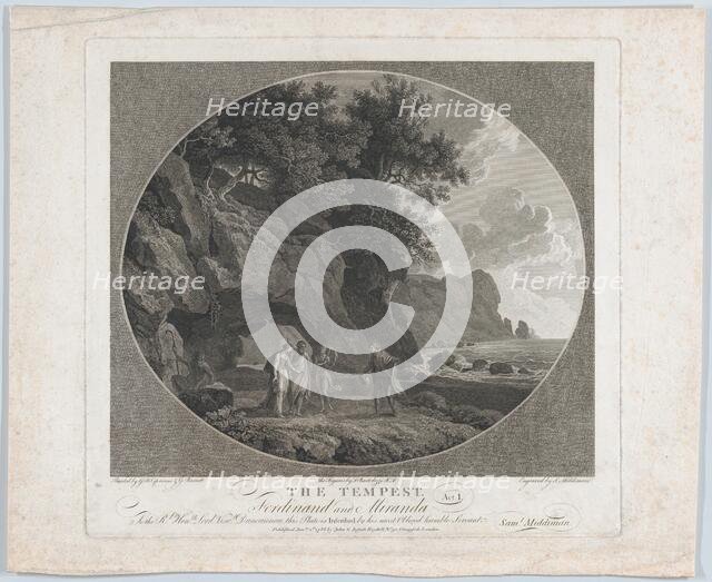 The Tempest, Act I: Ferdinand and Miranda, 1788. Creator: Samuel Middiman.