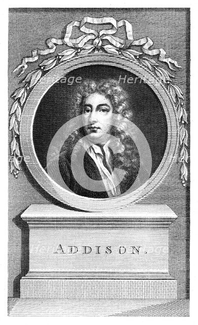 Joseph Addison, English politician and writer.Artist: Francesco Bartolozzi