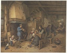 Peasants in an interior, 1868. Creator: Hendrik Abraham Klinkhamer.
