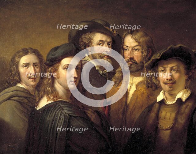 Five artists, early-mid 19th century. Creator: Johan Gustaf Sandberg.