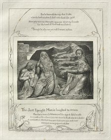 The Book of Job: Pl. 10, The Just Upright Man is laughed to scorn, 1825. Creator: William Blake (British, 1757-1827).