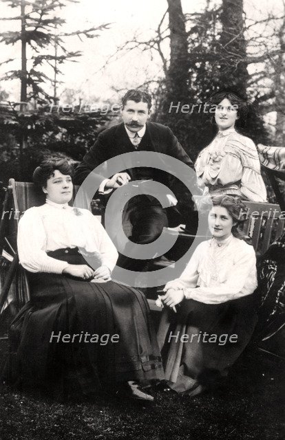 Zena (1887-1975) and Phyllis Dare (1890-1975), English actresses, with their parents, 1906.Artist: Foulsham and Banfield