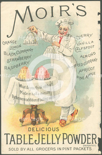 Moir's Table Jelly Powder, 1890s. Artist: Unknown