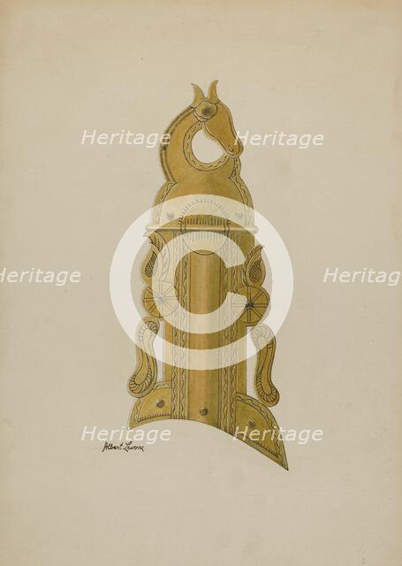 Patch Box of Kentucky Rifle, c. 1938. Creator: Albert J. Levone.