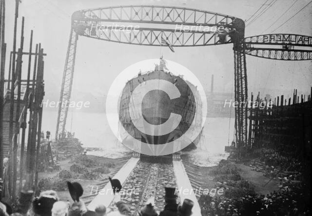 Launch of QUEEN MARY, 1912. Creator: Bain News Service.