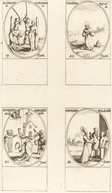 Sts. Gervase & Protase; St. Silverius; St. Eusebius of Samosata; St. Paulinus of Nola. Creator: Jacques Callot.