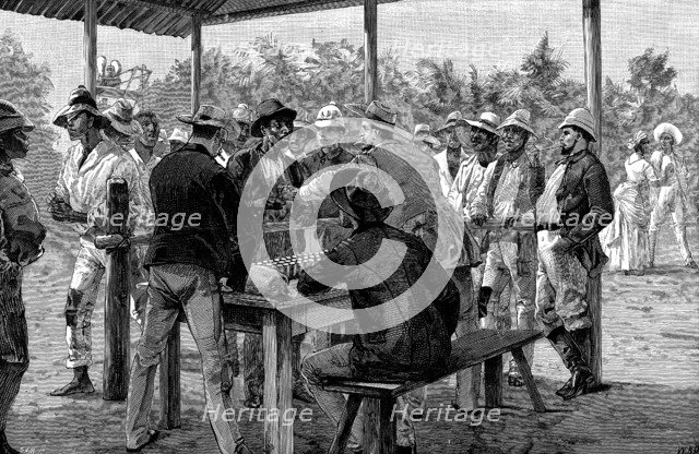 Paying West Indian labourers, 1888. Artist: Unknown