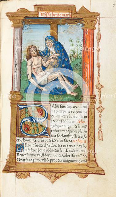 Printed Book of Hours (Use of Rome): fol. 53r, Pieta, 1510. Creator: Guillaume Le Rouge (French, Paris, active 1493-1517).