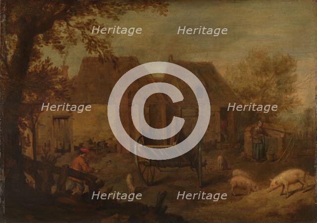 Farmyard, c.1650. Creator: Anon.