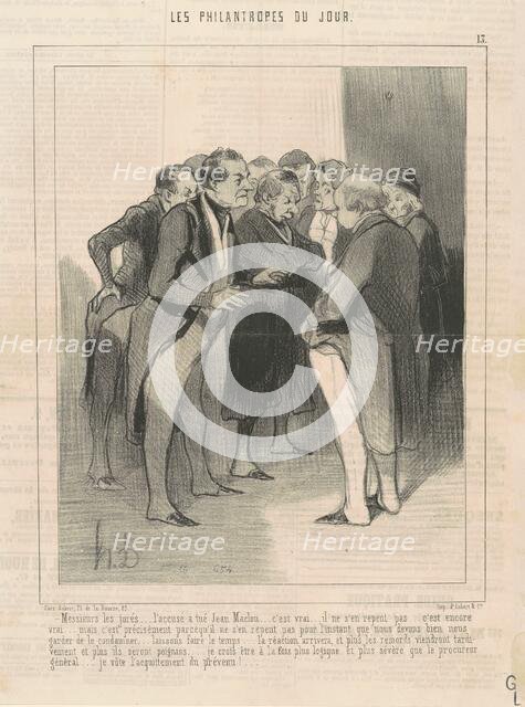 Messieurs les juré ... l'accusé a tué Jean Maclou ..., 19th century. Creator: Honore Daumier.