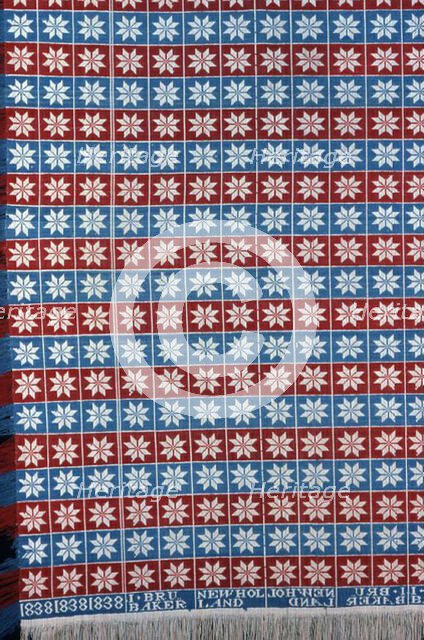 Coverlet, Pennsylvania, 1838. Creator: Isaac Brubaker.