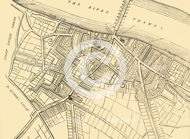 'Map of Southwark, 1720', (c1878). Creator: Unknown.