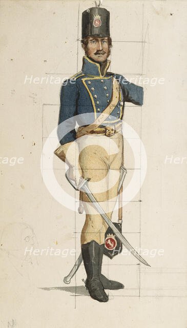 A soldier in a Finnish wartime uniform, c1890s. Creator: Albert Edelfelt.