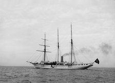 The steam yacht 'Cuhona' under way. Creator: Kirk & Sons of Cowes.