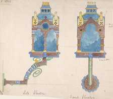 Design for a Church Wall Lantern, Front and Side Elevations, ca. 1880. Creator: Richardson Ellson & Co.