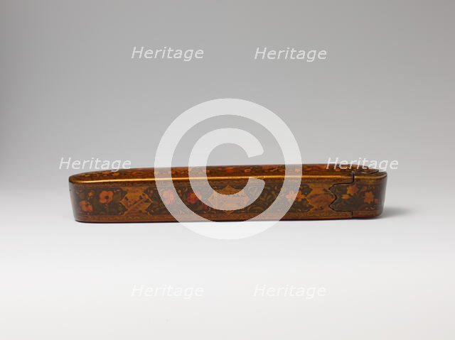 Pen Box with Architectural Cartouches, Iran, dated A.H. 1156/ A.D. 1743. Creator: Ali Ashraf.