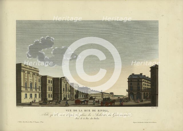 Vue de la rue de Rivoli, telle qu'elle sera d'après les plans des architectes du..., 1817-24. Creator: Courvoisier-Voisin, Henri (1757-1830).