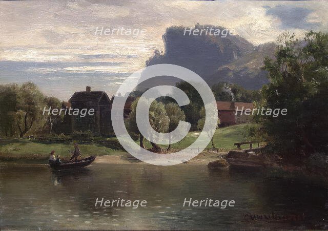 Landscape with a Farm, 1867. Creator: Christian Delphin Wexelsen.