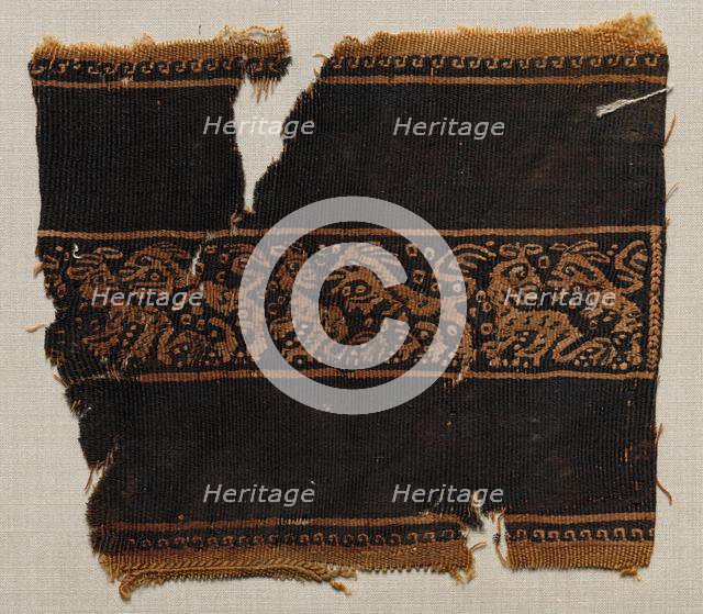 Fragment, with Part of a Clavus, from a Tunic, 700s - 800s. Creator: Unknown.