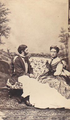 Couple on a Settee, 1860s. Creator: Unknown.