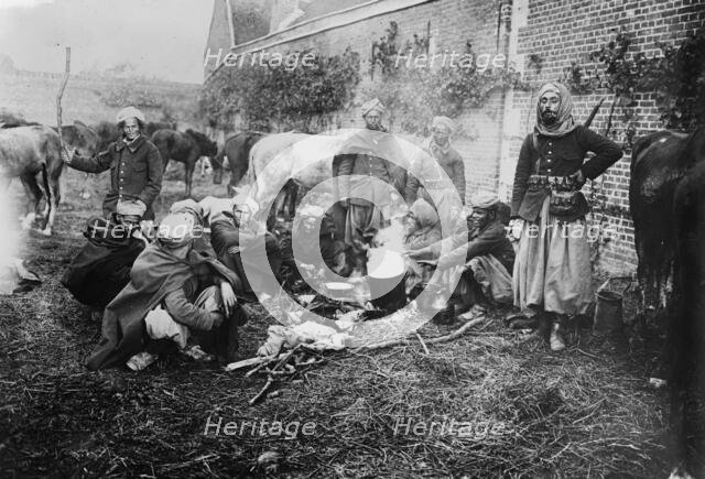 Spahis in camp at Arsy after battle, 1914. Creator: Bain News Service.