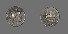 Denarius (Coin) Depicting the Goddess Roma, about 99 BCE. Creator: Unknown.