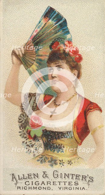Plate 42, from the Fans of the Period series (N7) for Allen & Ginter Cigarettes Brands, 1889. Creator: Allen & Ginter.