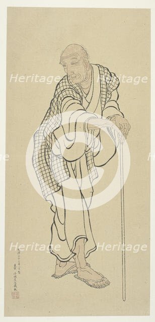 Hokusai as an old man, Edo period, 1760-1849. Creator: Unknown.