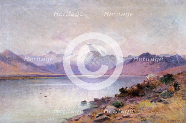 Lake and mountain,  (1910s?). Creator: William Menzies Gibb.