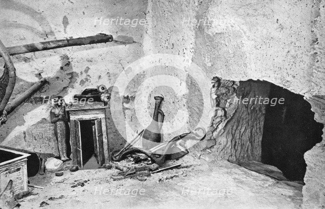 Hole made by robbers to gain admission to Tutankhamun's tomb, Egypt, 1933-1934. Artist: Unknown