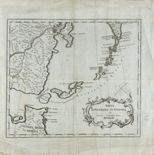 Map of the Kuril Islands with Surrounding Areas, 1700-1799. Creator: Unknown.