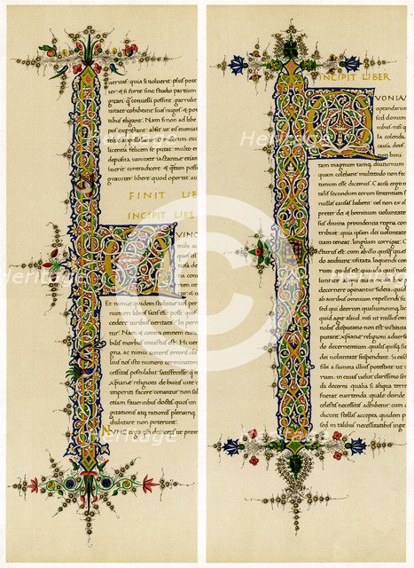 Illuminated initial letters, late 15th century. Artist: Unknown