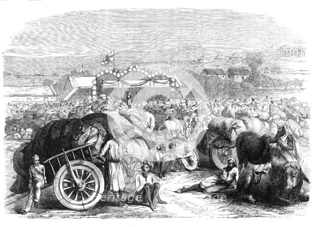 Khangaon Cotton Market, West Berar, India, 1870. Creator: Unknown.