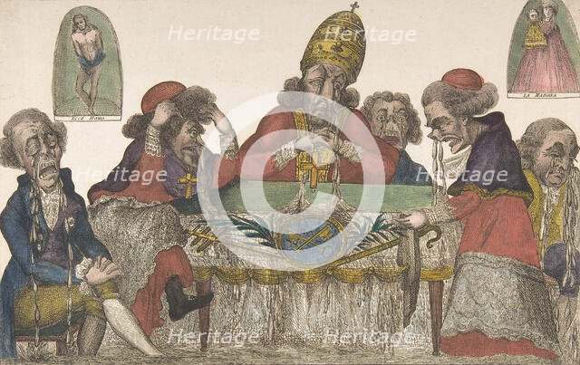 The Last Papal Assembly (La dernière assemblée papale), June 1796., June 1796. Creator: Anon.