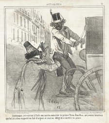 Soulouque, retrouvant à Paris son ancien ministre le prince Trou-bon-bon; qui, moine heureux...,1859 Creator: Cham.
