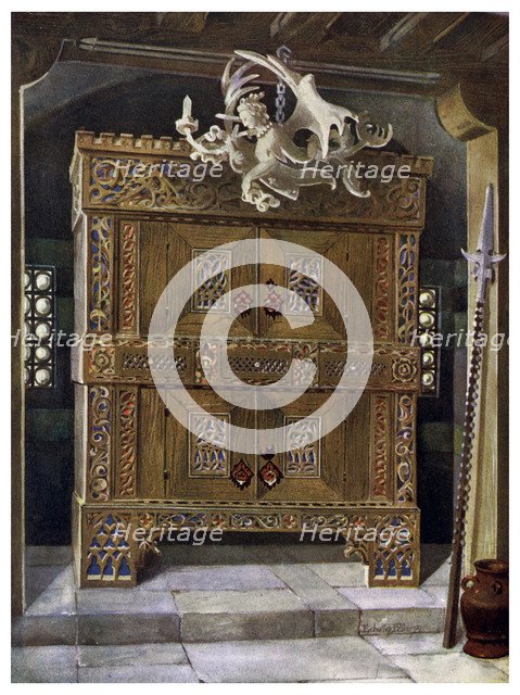 Late Gothic schrank, 1910.Artist: Edwin Foley