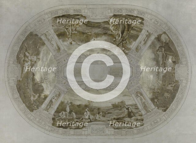 Sketch for the wedding hall of the town hall of Courbevoie: The Seasons (ceiling), 1884. Creator: Alexandre Seon.