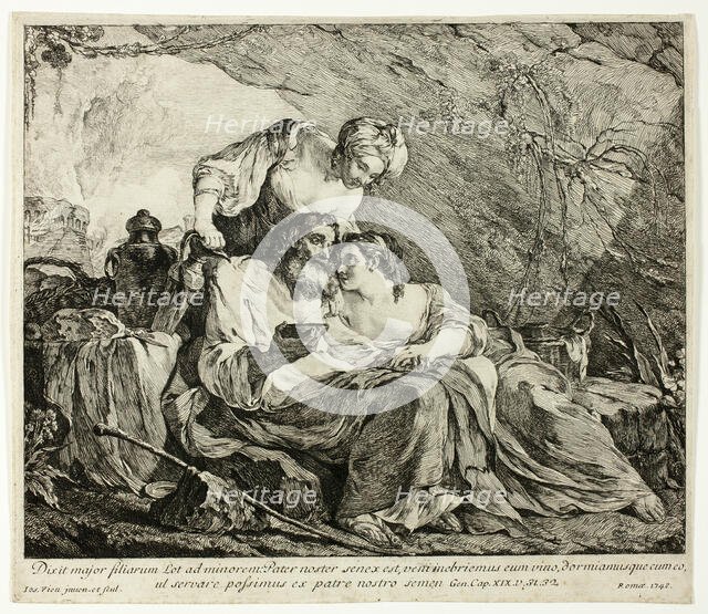 Lot and His Daughters, 1748. Creator: Joseph-Marie Vien the Elder.