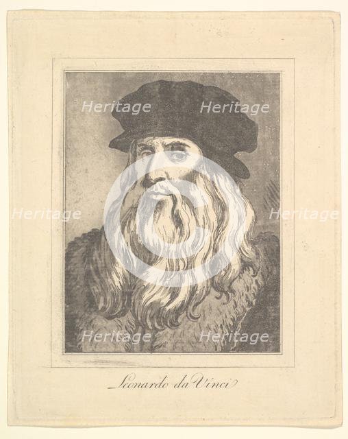 Portrait of Leonardo da Vinci (from Characaturas by Leonardo da Vinci, from Drawings by Wi..., 1786. Creator: Unknown.