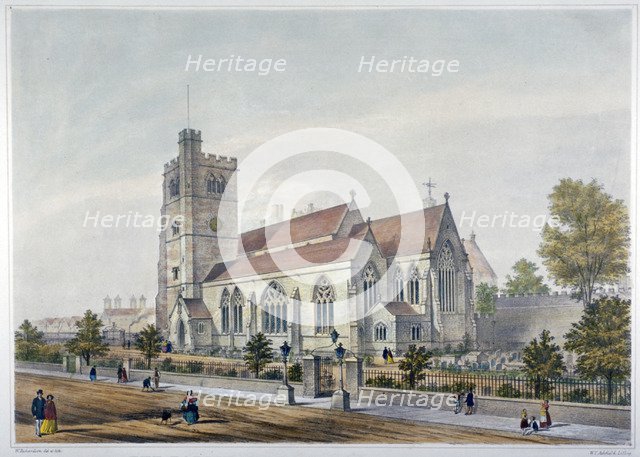 Church of St Mary-at-Lambeth, London, 1851. Artist: WT Ashfield
