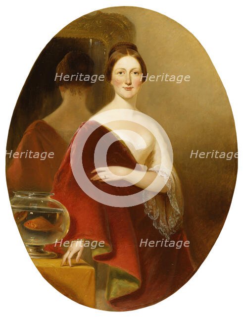 Portrait of Mrs. Decatur Howard Miller (Eliza Credilla Hare), c1850. Creator: Alfred Jacob Miller.