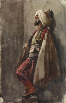 A man in an oriental costume. Creator: Adolf von Becker.