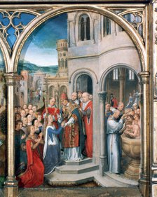 'St Ursula Shrine, Arrival in Rome', 1489. Artist: Hans Memling