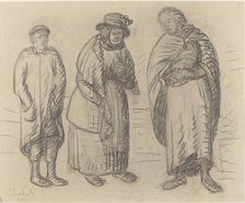 Three Figures, 1913. Creator: Ernst Barlach.