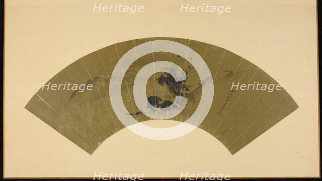 River and red sun, Edo period, early 19th century. Creator: Kano Isen'in.