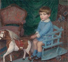 Child with a Horse Toy, c. 1925. Creator: Zabota, Ivan (1877-1939).
