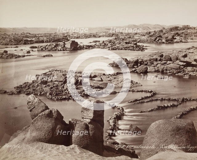 The First Cataract on the Nile, above Philae, 19th century. Creator: Maison Bonfils.